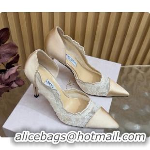Buy Luxury Jimmy Choo Brigitte 100 Pumps in Lace and Satin J091248 Beige 2026 