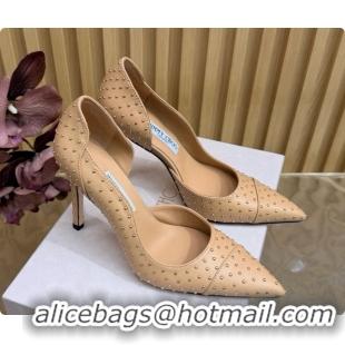 New Style Jimmy Choo Brigitte 100 Pumps with Studs J091253 Beige 2026