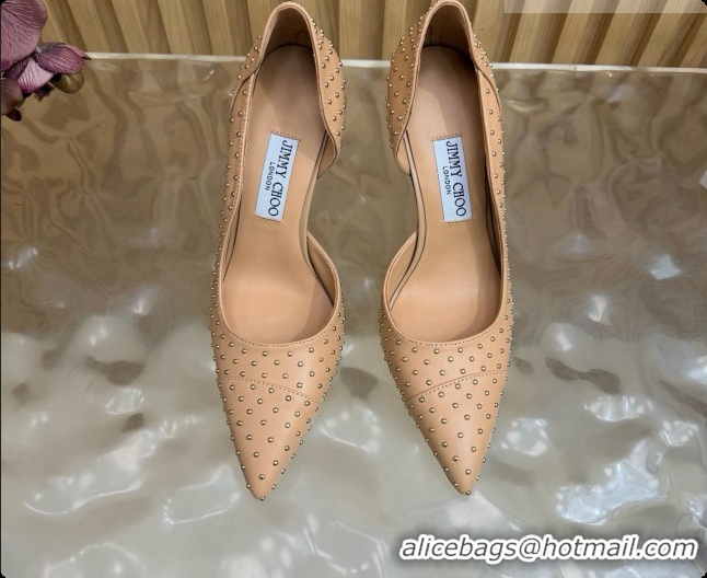 New Style Jimmy Choo Brigitte 100 Pumps with Studs J091253 Beige 2026