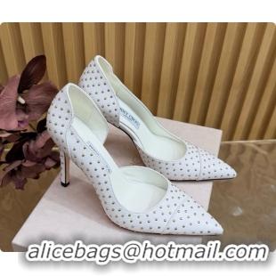 Big Discount Jimmy Choo Brigitte 100 Pumps with Studs J091254 White 2026