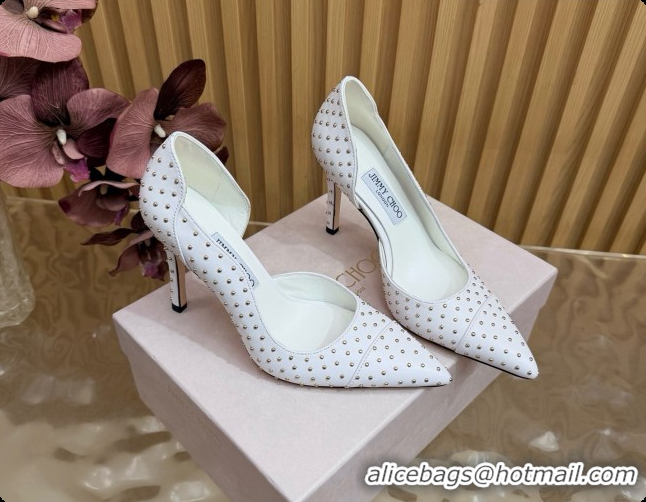 Big Discount Jimmy Choo Brigitte 100 Pumps with Studs J091254 White 2026