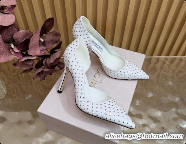 Big Discount Jimmy Choo Brigitte 100 Pumps with Studs J091254 White 2026