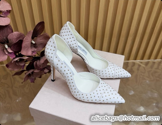 Big Discount Jimmy Choo Brigitte 100 Pumps with Studs J091254 White 2026