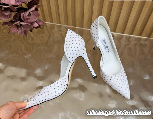 Big Discount Jimmy Choo Brigitte 100 Pumps with Studs J091254 White 2026