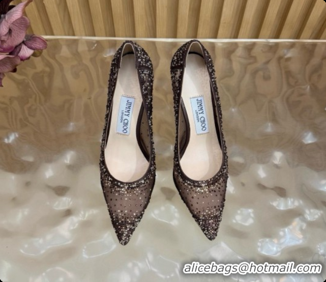 Durable Jimmy Choo Mesh Pumps with Crystals 10cm Heel J091257 Black 2026