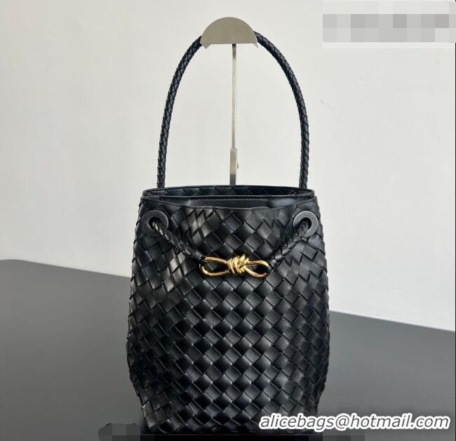 Grade Design Bottega Veneta Andiamo Small Bucket Bag in Intrecciato Leather 855759 Black 2026