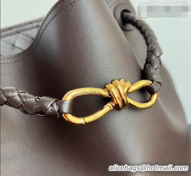 Grade Cheap Bottega Veneta Andiamo Bucket Bag in Silky Leather 844169 Fondant Brown 2026