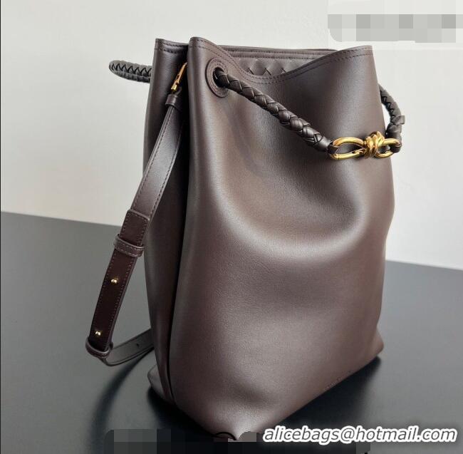 Grade Cheap Bottega Veneta Andiamo Bucket Bag in Silky Leather 844169 Fondant Brown 2026
