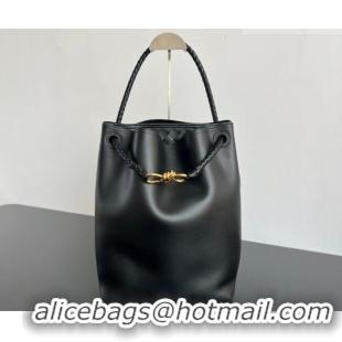 New Design Bottega Veneta Andiamo Bucket Bag in Silky Leather 844169 Black 2026