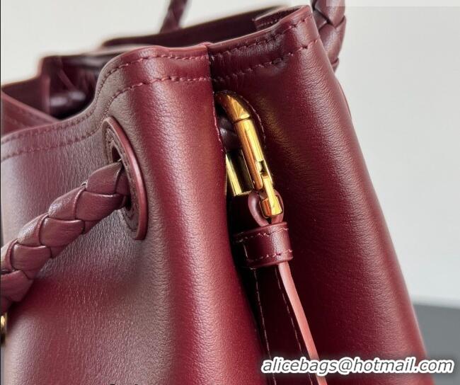 Luxury Cheap Bottega Veneta Andiamo Bucket Bag in Silky Leather 844169 Barolo Red 2026