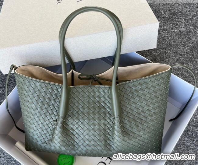Buy Discount Bottega Veneta Medium Pinacoteca Tote Bag in Intrecciato Leather 817166 Pickle Green/Sea Salt 2026