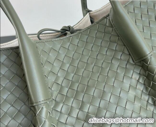 Buy Discount Bottega Veneta Medium Pinacoteca Tote Bag in Intrecciato Leather 817166 Pickle Green/Sea Salt 2026
