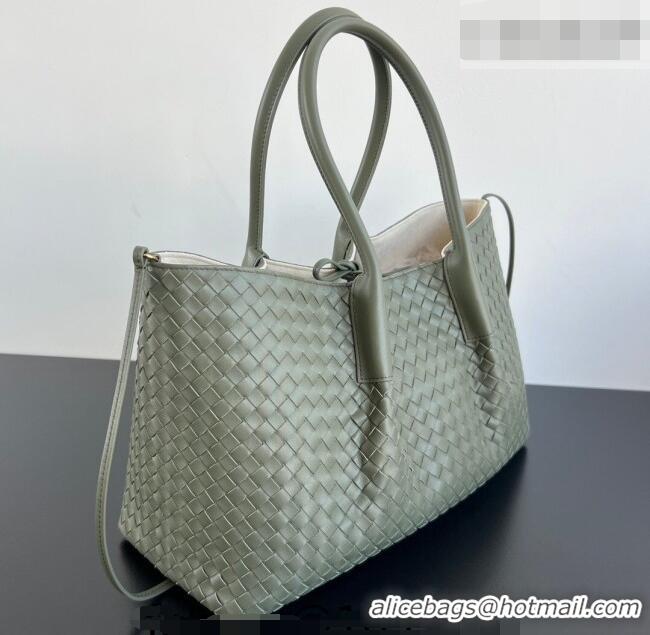Buy Discount Bottega Veneta Medium Pinacoteca Tote Bag in Intrecciato Leather 817166 Pickle Green/Sea Salt 2026