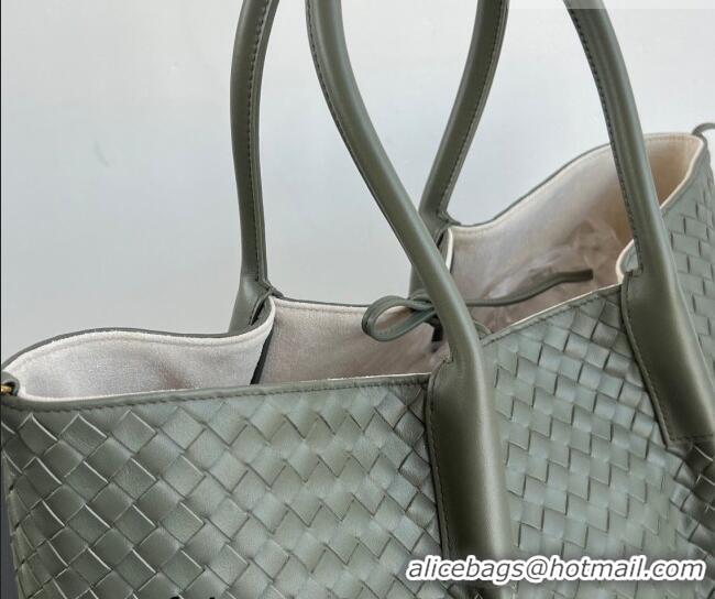 Buy Discount Bottega Veneta Medium Pinacoteca Tote Bag in Intrecciato Leather 817166 Pickle Green/Sea Salt 2026