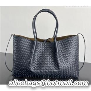 Best Price Bottega Veneta Medium Pinacoteca Tote Bag in Intrecciato Leather 817166 Midnight Blue 2026