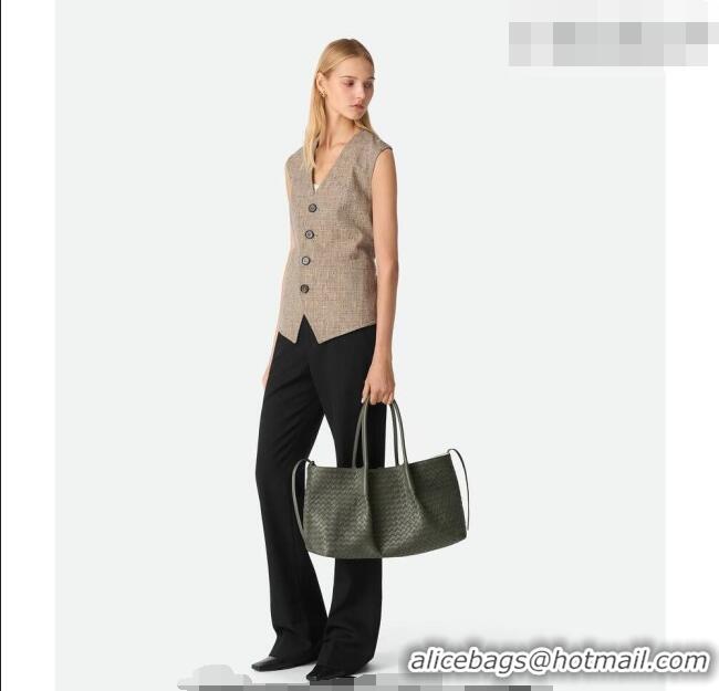 Best Price Bottega Veneta Medium Pinacoteca Tote Bag in Intrecciato Leather 817166 Midnight Blue 2026