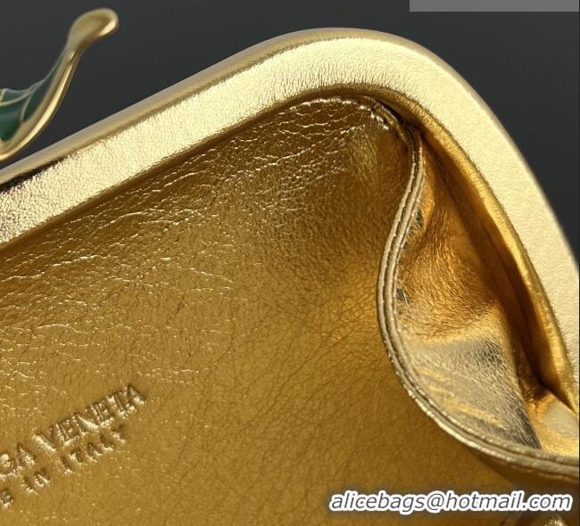 Market Sells Bottega Veneta Knot Clutch with Flower Clasp in Suede and Crystals 844122 Gold 2026