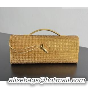 Best Product Bottega Veneta Long Clutch Bag Andiamo in Suede and Crystals 844124 Gold 2026