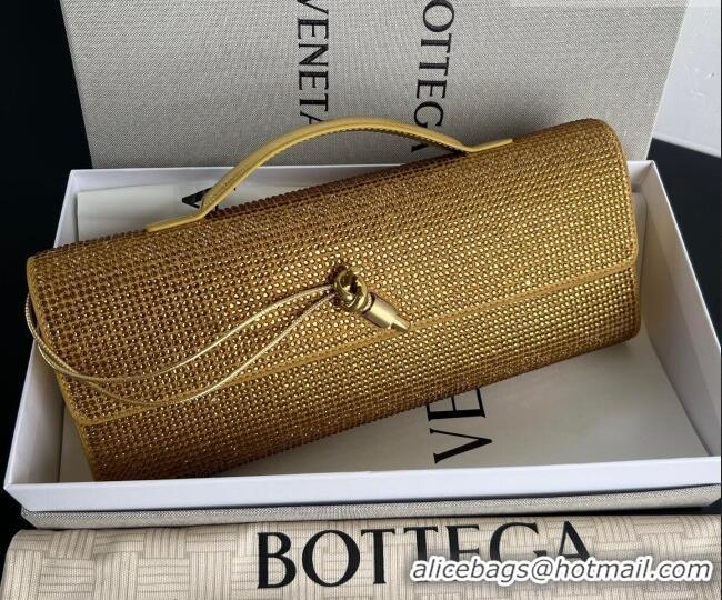 Best Product Bottega Veneta Long Clutch Bag Andiamo in Suede and Crystals 844124 Gold 2026