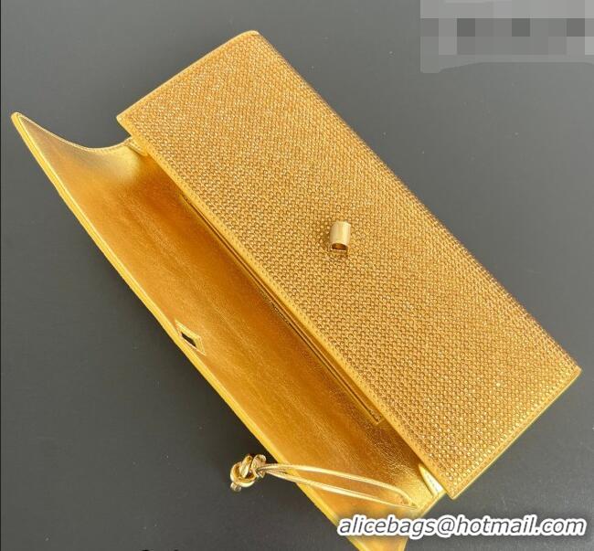 Best Product Bottega Veneta Long Clutch Bag Andiamo in Suede and Crystals 844124 Gold 2026