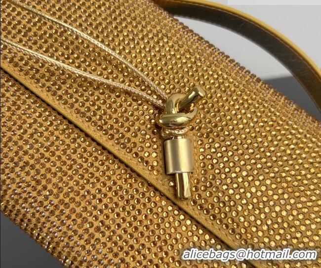 Best Product Bottega Veneta Long Clutch Bag Andiamo in Suede and Crystals 844124 Gold 2026