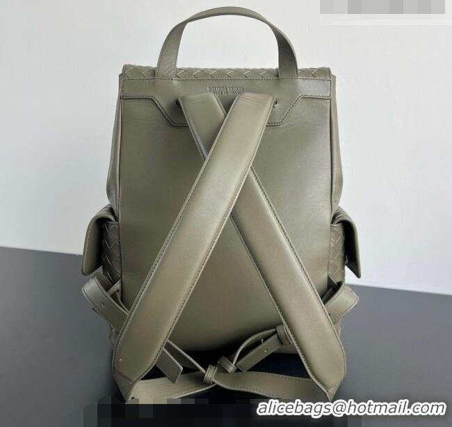 Top Quality Bottega Veneta Men's Back To School Backpack Bag in Intrecciato Leather 805971 Cypress Green 2026