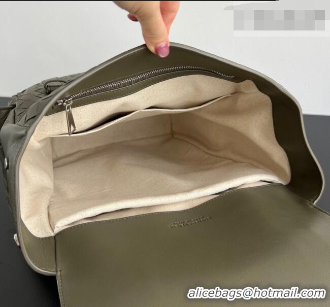Top Quality Bottega Veneta Men's Back To School Backpack Bag in Intrecciato Leather 805971 Cypress Green 2026