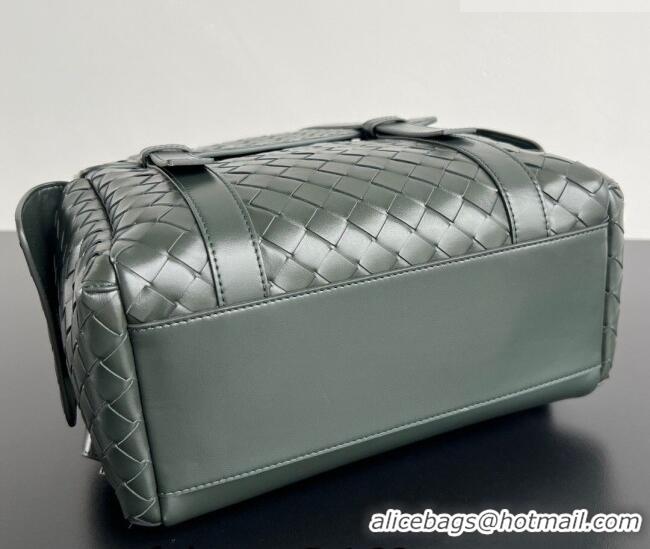 Top Design Bottega Veneta Men's Back To School Backpack Bag in Intrecciato Leather 805971 Dark Green 2026