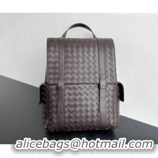 Most Popular Bottega Veneta Men's Back To School Backpack Bag in Intrecciato Leather 805971 Fondant Brown 2026