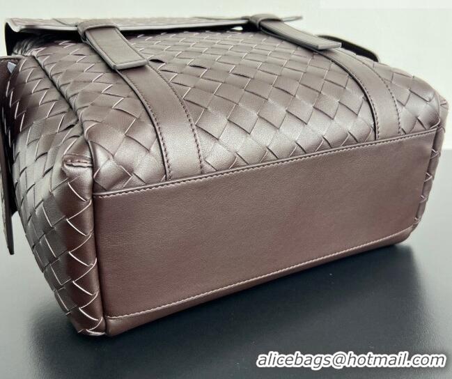 Most Popular Bottega Veneta Men's Back To School Backpack Bag in Intrecciato Leather 805971 Fondant Brown 2026