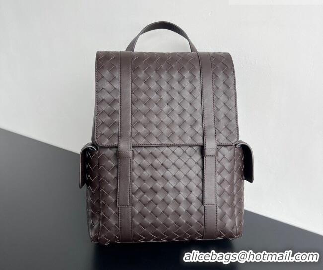 Most Popular Bottega Veneta Men's Back To School Backpack Bag in Intrecciato Leather 805971 Fondant Brown 2026