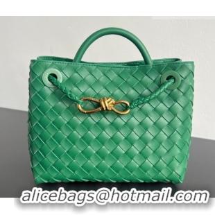 Famous Brand Bottega Veneta Small Andiamo Top Handle Bag in Intrecciato Leather 743568 Jungle Green 2026