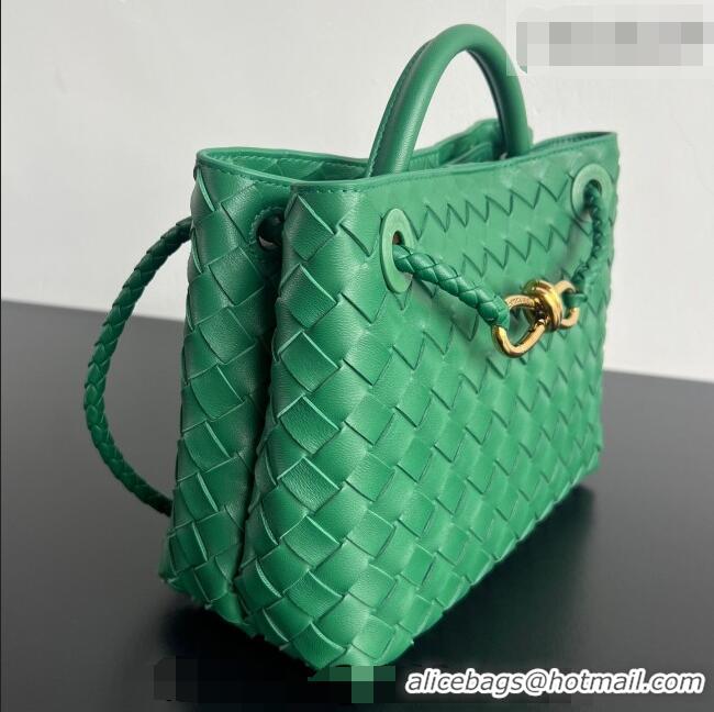 Famous Brand Bottega Veneta Small Andiamo Top Handle Bag in Intrecciato Leather 743568 Jungle Green 2026