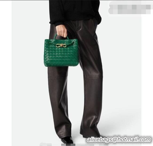 Famous Brand Bottega Veneta Small Andiamo Top Handle Bag in Intrecciato Leather 743568 Jungle Green 2026