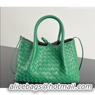 Top Grade Bottega Veneta Small Pinacoteca Tote Bag in Intrecciato Leather and Suede 819004 Jungle Green 2026