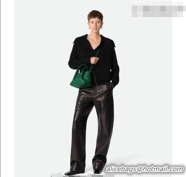 Top Grade Bottega Veneta Small Pinacoteca Tote Bag in Intrecciato Leather and Suede 819004 Jungle Green 2026
