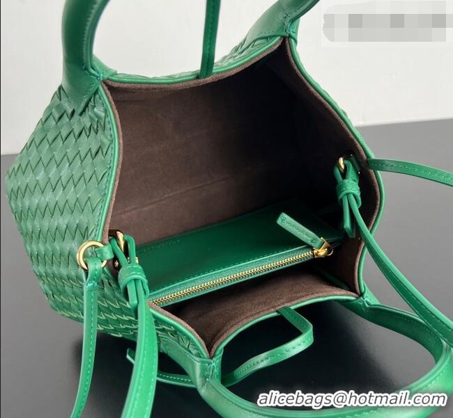 Top Grade Bottega Veneta Small Pinacoteca Tote Bag in Intrecciato Leather and Suede 819004 Jungle Green 2026