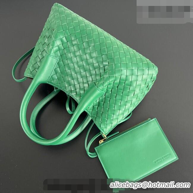 Top Grade Bottega Veneta Small Pinacoteca Tote Bag in Intrecciato Leather and Suede 819004 Jungle Green 2026