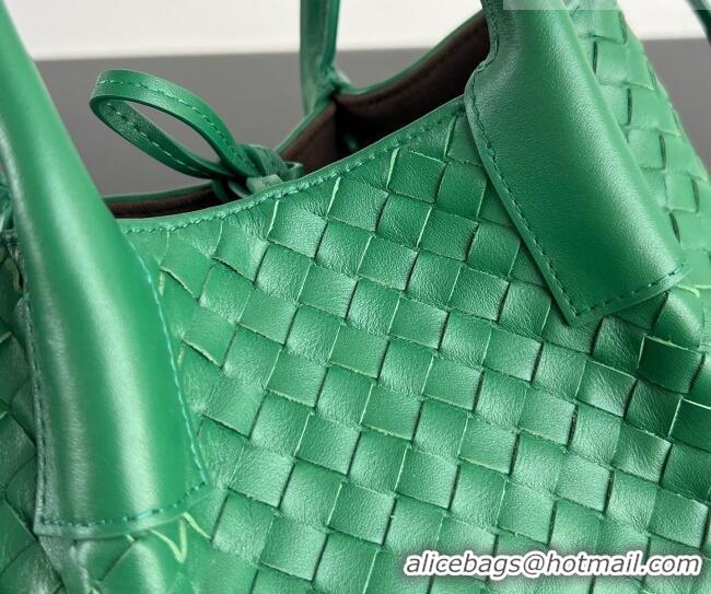 Top Grade Bottega Veneta Small Pinacoteca Tote Bag in Intrecciato Leather and Suede 819004 Jungle Green 2026