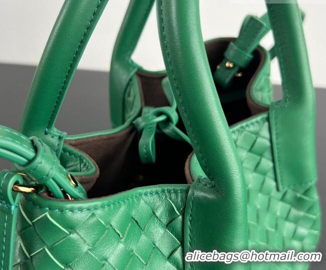 Top Grade Bottega Veneta Small Pinacoteca Tote Bag in Intrecciato Leather and Suede 819004 Jungle Green 2026