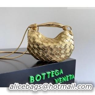 Reasonable Price Bottega Veneta Mini Sardine Bag in Intrecciato Leather 744267 New Gold 2026