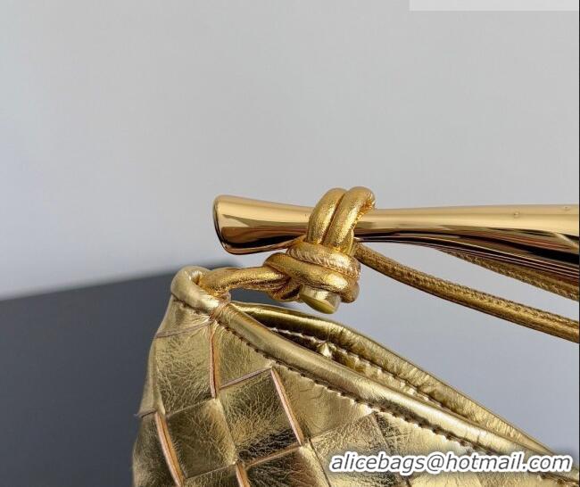 Reasonable Price Bottega Veneta Mini Sardine Bag in Intrecciato Leather 744267 New Gold 2026