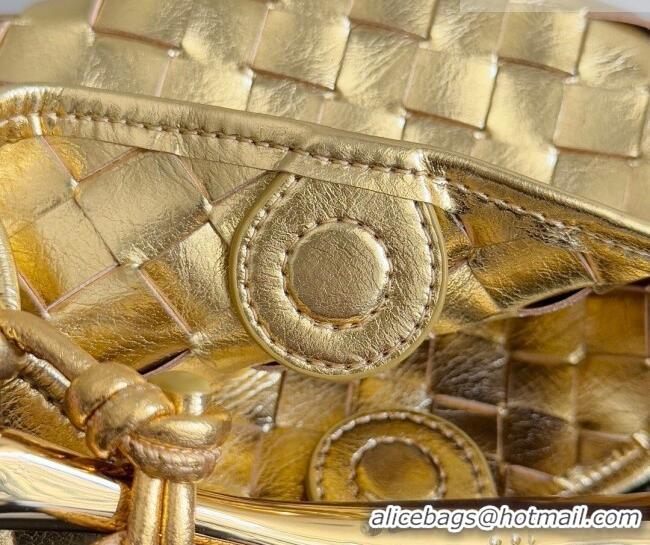 Reasonable Price Bottega Veneta Mini Sardine Bag in Intrecciato Leather 744267 New Gold 2026