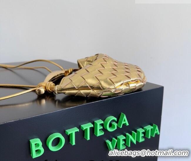 Reasonable Price Bottega Veneta Mini Sardine Bag in Intrecciato Leather 744267 New Gold 2026