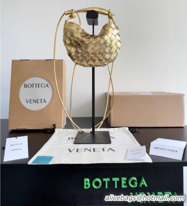Reasonable Price Bottega Veneta Mini Sardine Bag in Intrecciato Leather 744267 New Gold 2026