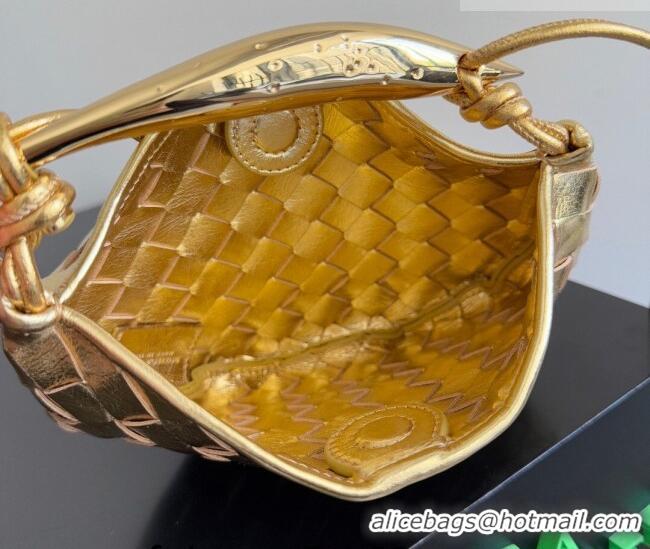 Reasonable Price Bottega Veneta Mini Sardine Bag in Intrecciato Leather 744267 New Gold 2026