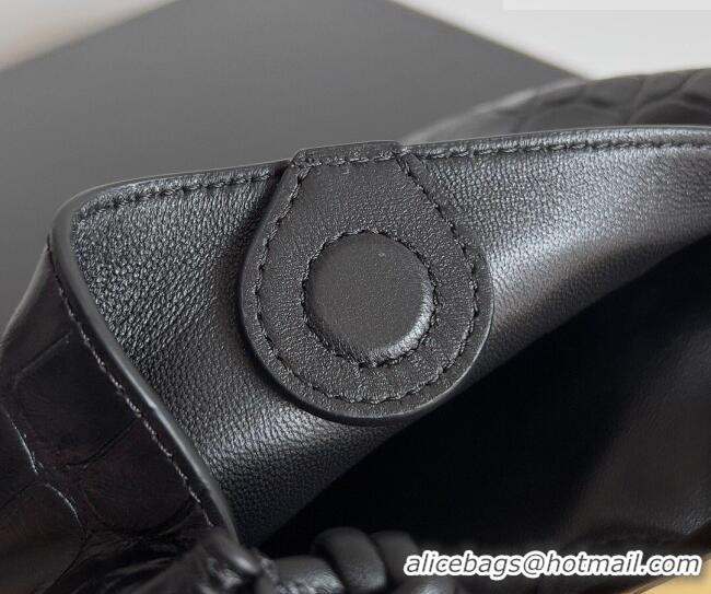 Fashion Discount Bottega Veneta Mini Sardine Bag in Crocodile Embossed Leather 744267 Black 2026