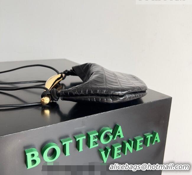 Fashion Discount Bottega Veneta Mini Sardine Bag in Crocodile Embossed Leather 744267 Black 2026