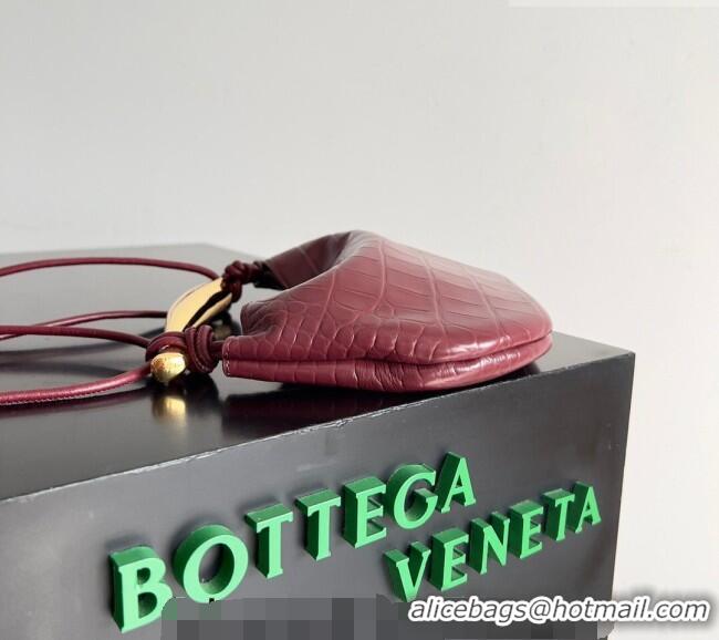 Top Design Bottega Veneta Mini Sardine Bag in Crocodile Embossed Leather 744267 Burgundy 2026