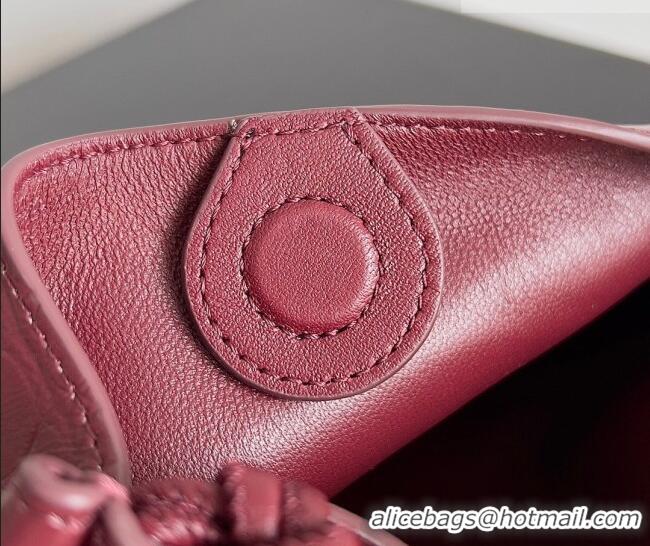 Top Design Bottega Veneta Mini Sardine Bag in Crocodile Embossed Leather 744267 Burgundy 2026